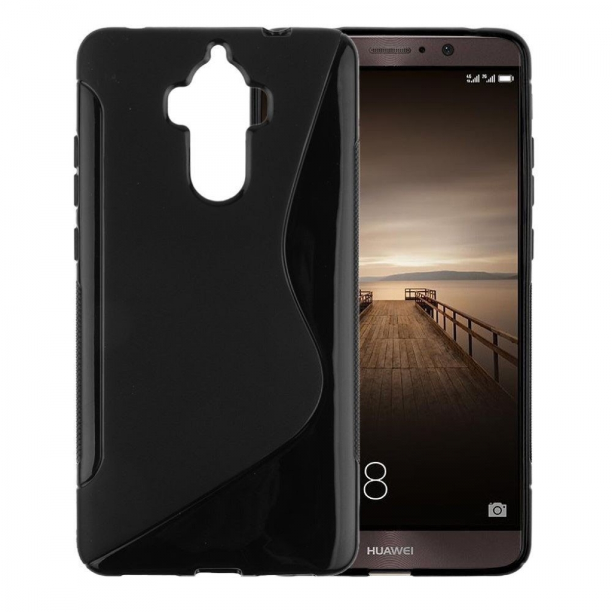 CASEONLINE Huawei, Multicolor Mate - Backcover, Schwarz, S-Line 9,