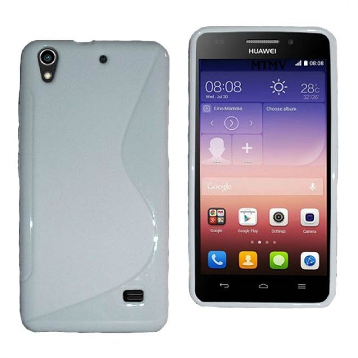 G620S, Ascend CASEONLINE Weiß, - S-Line Backcover, Huawei, Multicolor