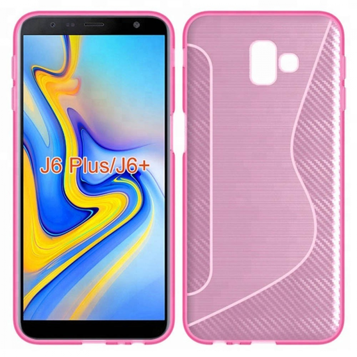 Pink, Multicolor Backcover, - Galaxy Plus (2018), CASEONLINE J6 Samsung, S-Line