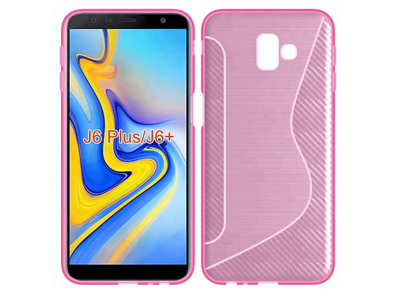 CASEONLINE S-Line - Pink, Backcover, Samsung, Galaxy J6 Plus (2018), Multicolor
