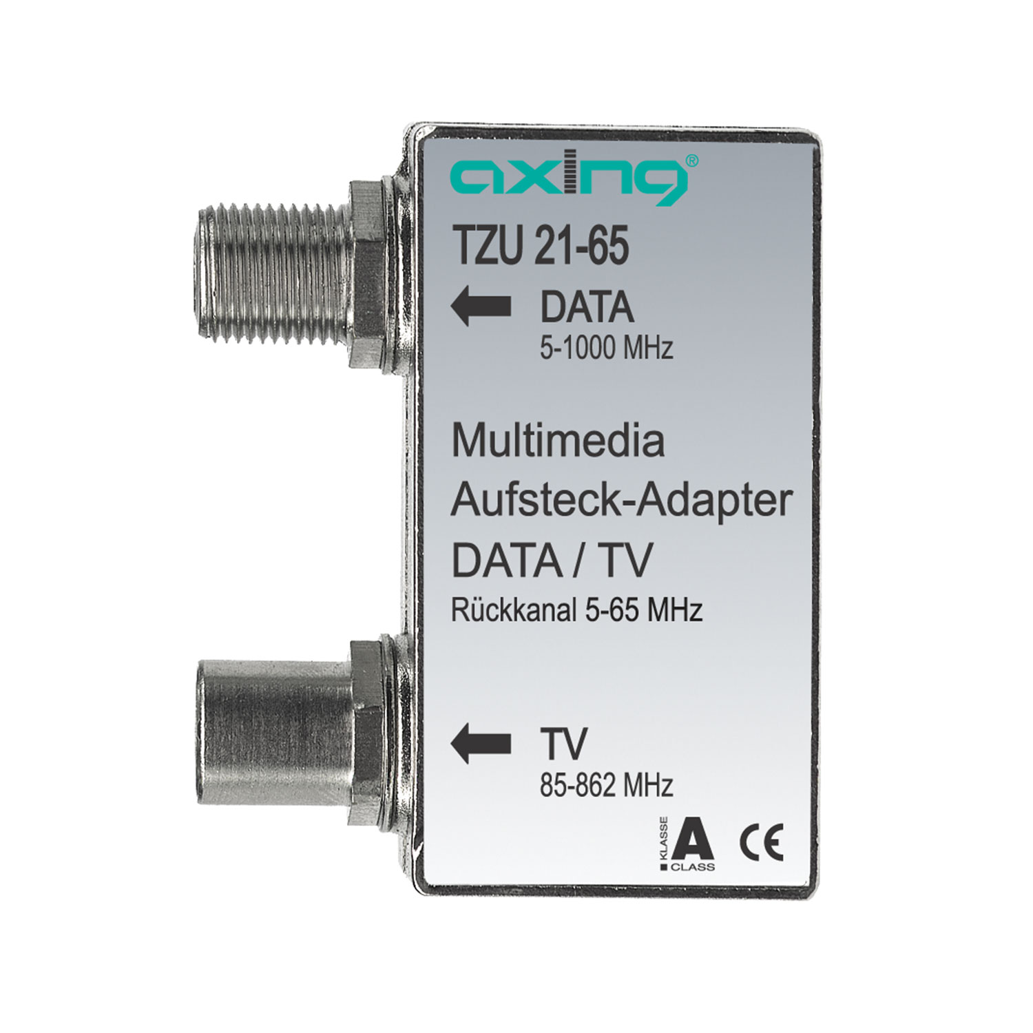 AXING TZU 21-65 Multimedia Aufsteck-Adapter für Kabelfernsehen Verteiler DATA/TV