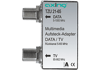 AXING TZU 21-65 Multimedia Aufsteck-Adapter DATA/TV Verteiler für Kabelfernsehen