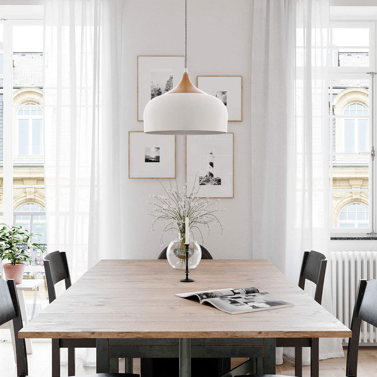 TOMONS LED Deckenlampe Esszimmer Simpler Restaurant Skandinavisch Pendelleuchte Stil warmweiß für Wohnzimmer Moderner