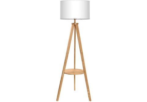 TOMONS Stehlampe Stativ aus Holz, Stehleuchte mit Ablage und E27 8W  Glühbirne Stehlampe E27 warmem Licht | MediaMarkt