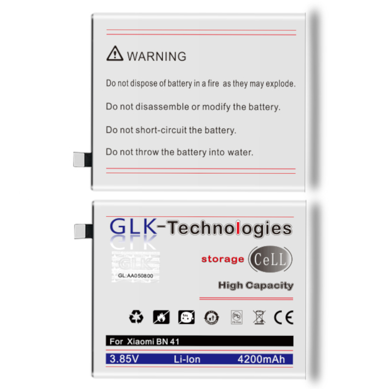 GLK-TECHNOLOGIES High Power Ersatz Akku 4 Akku Note Battery BN41 Li-Ion für 4280 Redmi Xiaomi mAh Werkzeug Smartphone Ersatz inkl