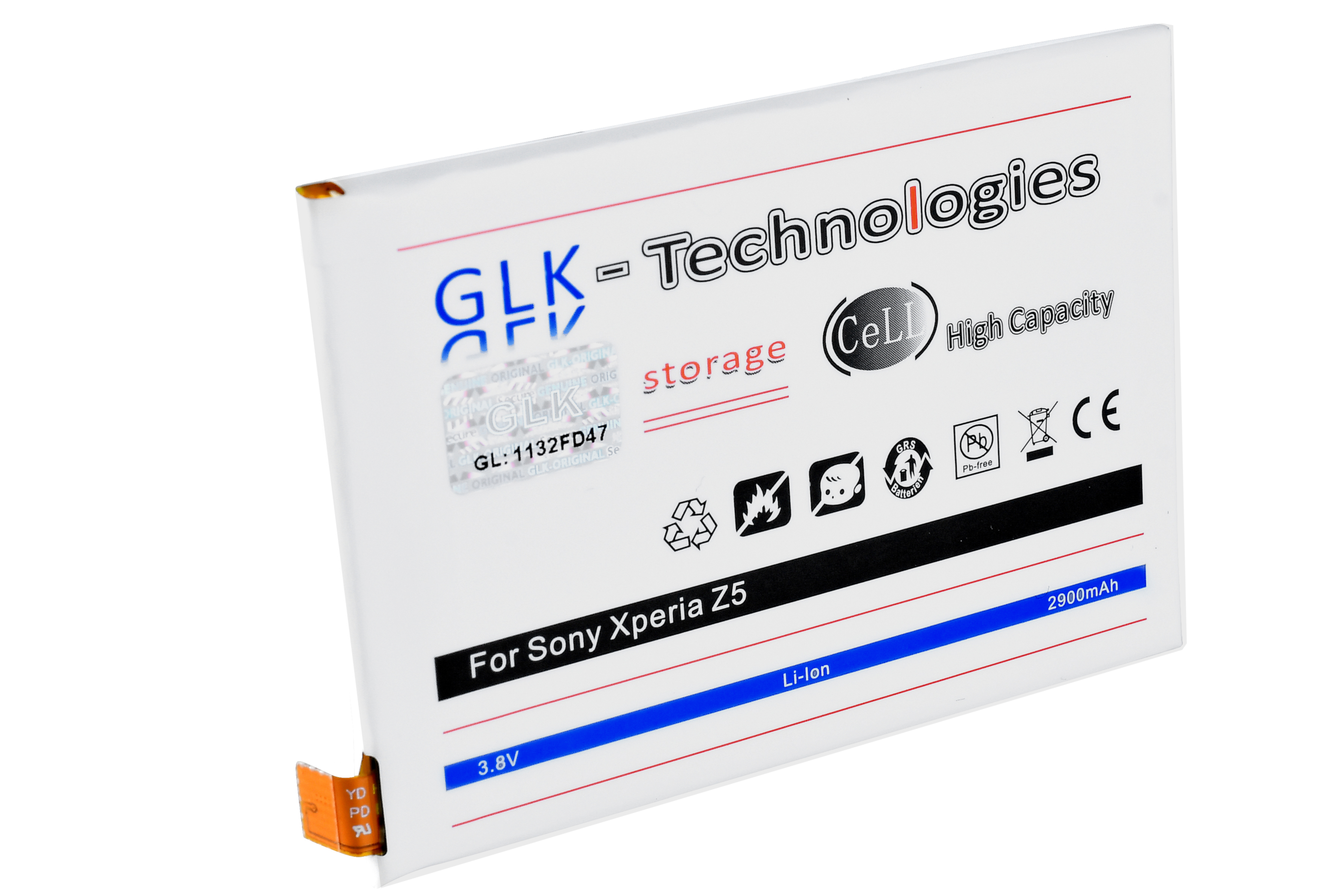 High Akku Ersatz 2900 Sony Akku LIS1593ERPC Battery Power für Werkzeug GLK-TECHNOLOGIES Smartphone inkl Z5 mAh Xperia Li-Ion