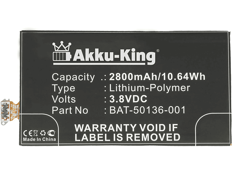 Li-Polymer Handy-Akku, Blackberry Akku AKKU-KING Volt, 2800mAh 3.8 BAT-50136-001 für