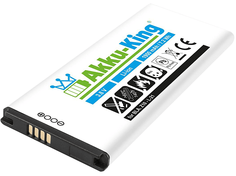 Handy-Akku, Li-Ion für 3.8 Akku 1900mAh L-S1 Volt, BlackBerry AKKU-KING