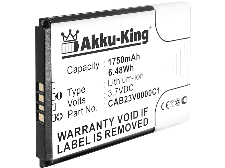 Li-Ion Alcatel CAB23V0000C1 Handy-Akku, für Volt, AKKU-KING 3.7 1750mAh Akku