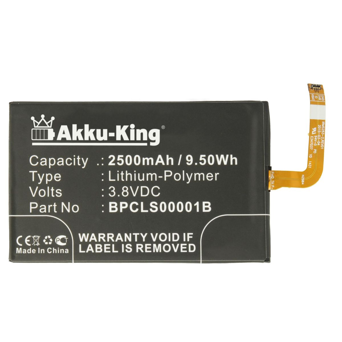 AKKU-KING Blackberry 2500mAh für BPCLS00001B 3.8 Li-Polymer Handy-Akku, Akku Volt,
