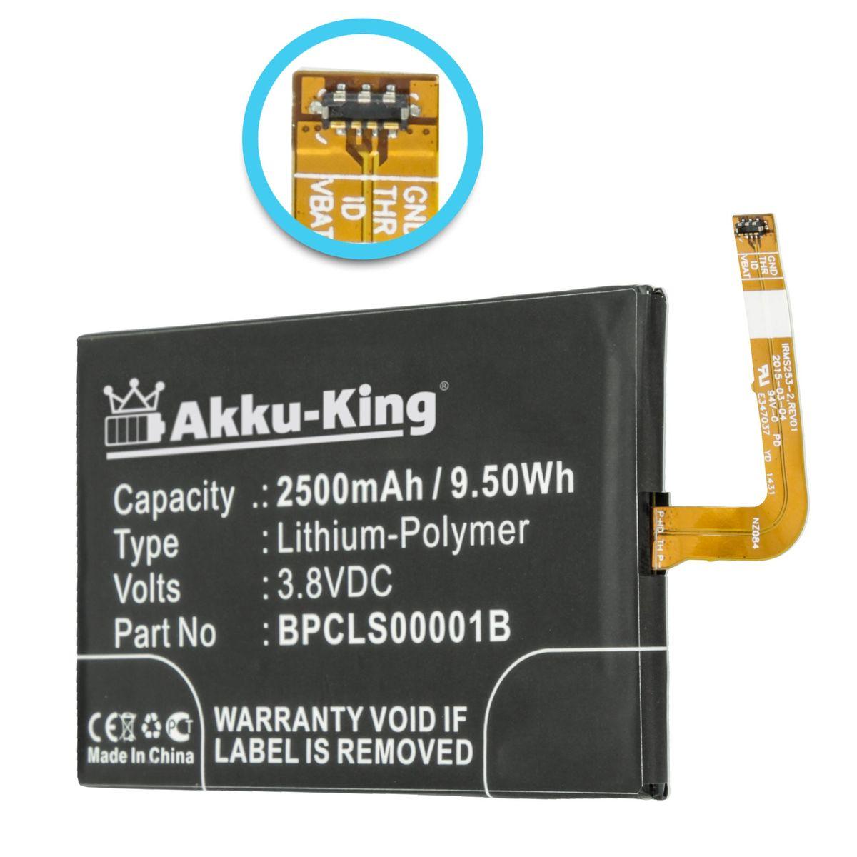 AKKU-KING Akku für Blackberry BPCLS00001B Li-Polymer 3.8 Volt, 2500mAh Handy-Akku