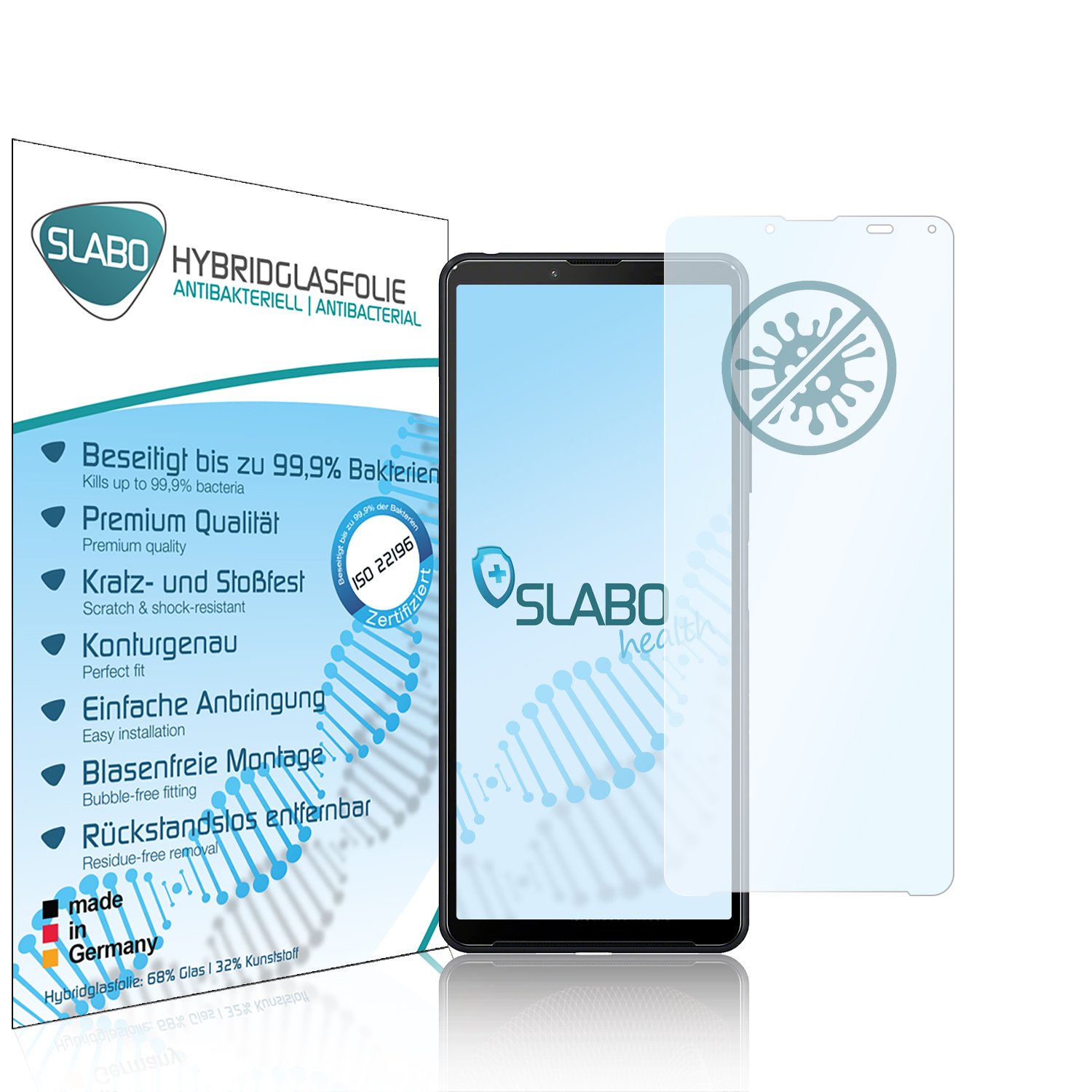 SLABO antibakterielle flexible Xperia 10 Sony III Hybridglasfolie (5G)) Displayschutz(für