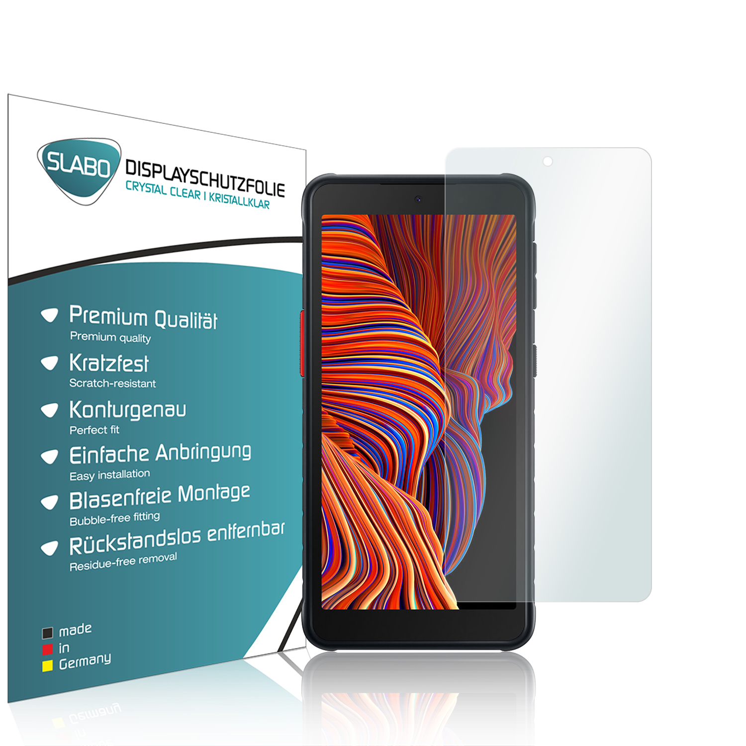 SLABO 4x Displayschutzfolie Crystal Samsung Xcover 5) Clear Displayschutz(für Galaxy