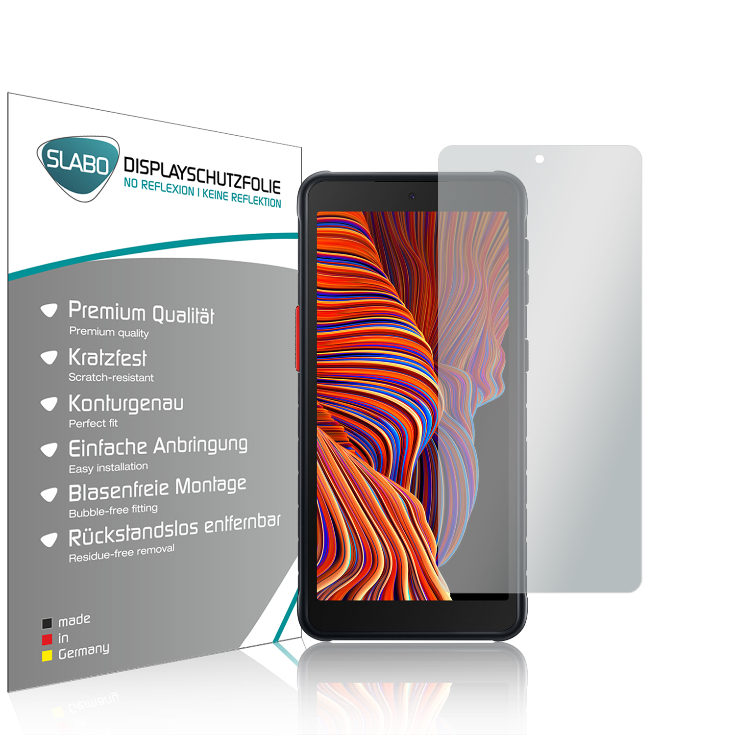 SLABO 4x Galaxy Displayschutz(für Displayschutzfolie Reflexion No Xcover 5) Samsung