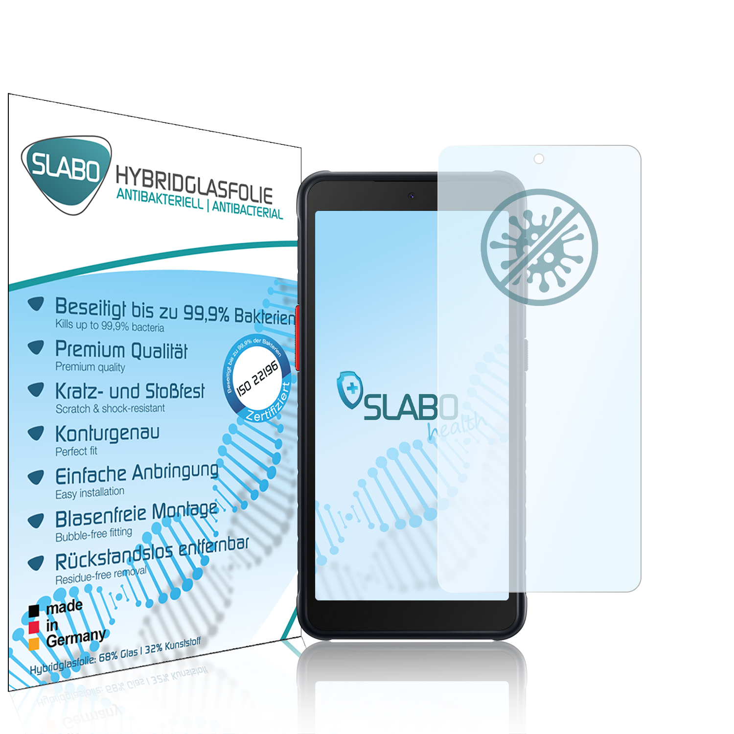 SLABO antibakterielle flexible Hybridglasfolie Displayschutz(für 5) Galaxy Xcover Samsung