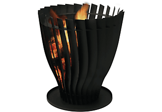 PURLINE Feuerschale für den Aussenbereich ,exklusives längliches Design aus schwarzem Stahl Kohlenbecken, Schwarz