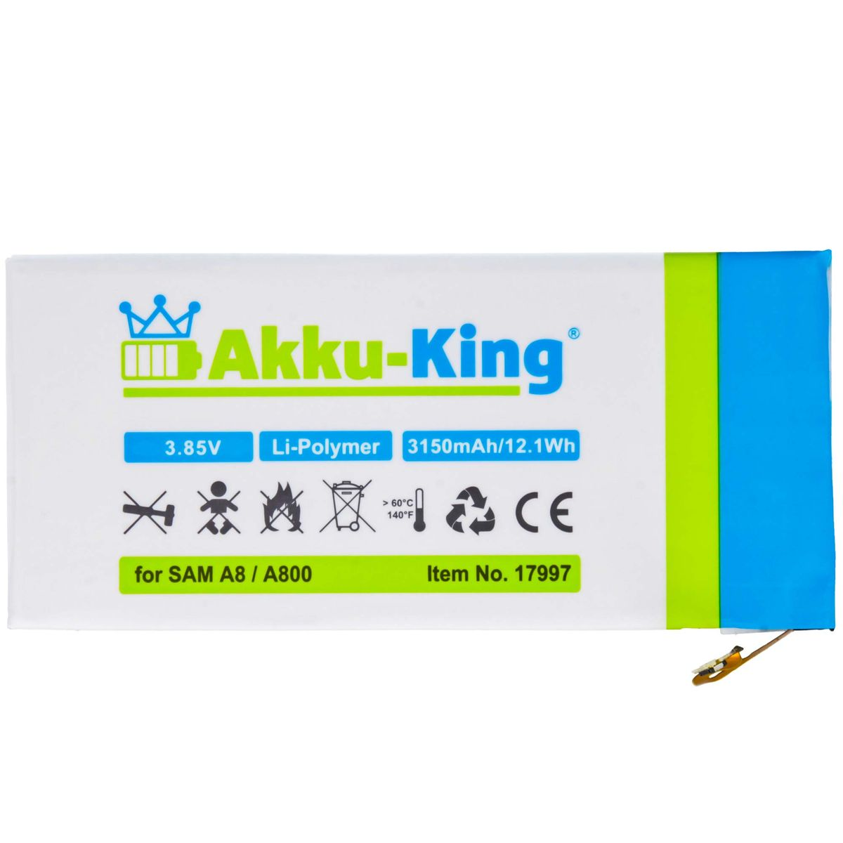 Handy-Akku, AKKU-KING 3150mAh kompatibel Samsung Akku Li-Polymer mit Volt, 3.85 EB-BA800ABE