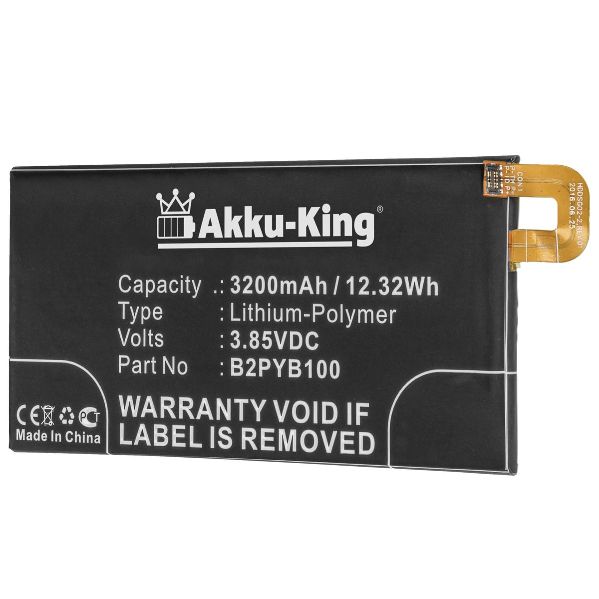 AKKU-KING Akku kompatibel Handy-Akku, Volt, 3.6 3200mAh mit Li-Polymer B2PYB100 HTC