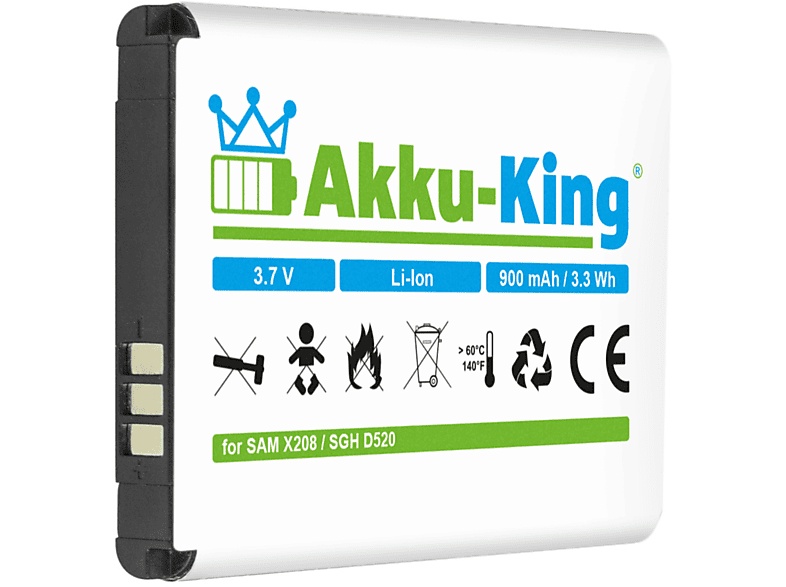 AKKU-KING Akku Samsung kompatibel BST3108BE Li-Ion 3.7 Handy-Akku, 900mAh Volt, mit