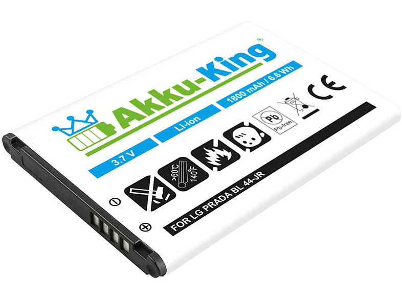 AKKU-KING Akku kompatibel mit LG BL-44JR Li-Ion Handy-Akku, 3.7 Volt, 1800mAh