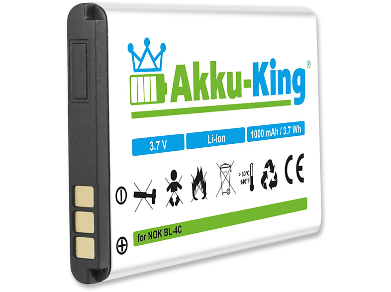 AKKU-KING Akku kompatibel mit Li-Ion Volt, 1000mAh 3.7 EB-4L Digma Handy-Akku