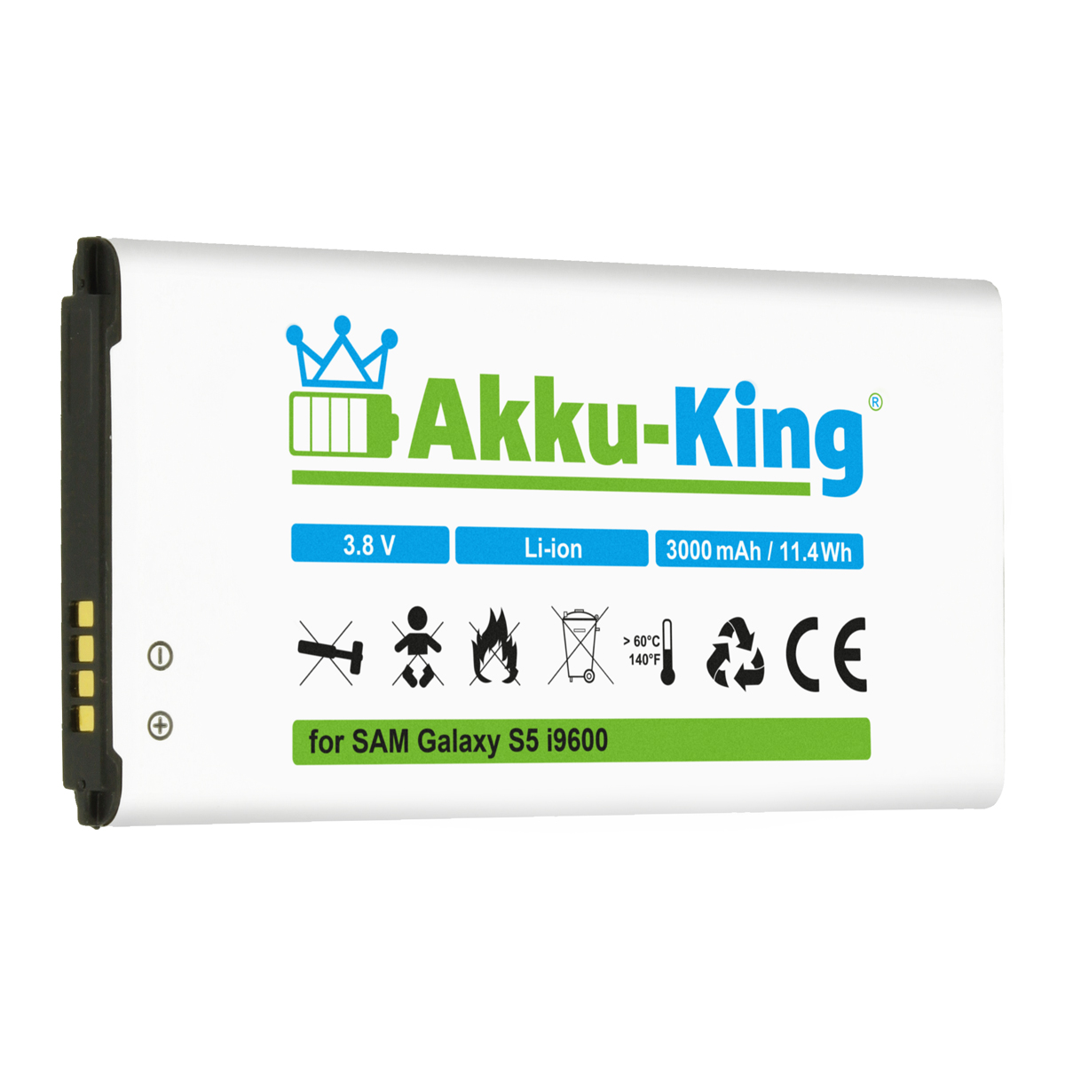 Akku EB-B900BE Samsung 3.8 kompatibel mit 3000mAh Handy-Akku, AKKU-KING Li-Ion Volt,