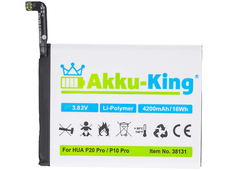 3.82 4200mAh kompatibel mit Volt, Li-Polymer Handy-Akku, AKKU-KING Akku Huawei HB436486ECW