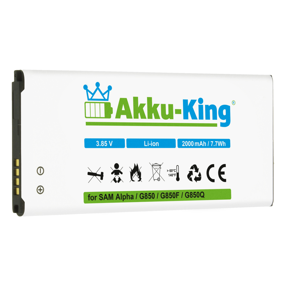 AKKU-KING Akku mit Samsung EB-BG850BBC Li-Ion kompatibel 2000mAh 3.7 Volt, Handy-Akku