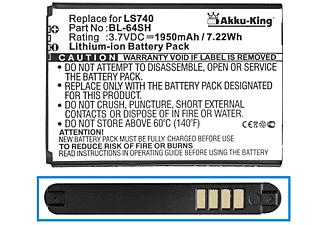 AKKU-KING Akku kompatibel mit LG BL-64SH Li-Ion Handy-Akku, 3.7 Volt, 1950mAh