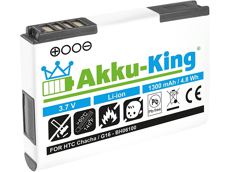 AKKU-KING Akku kompatibel HTC 3.7 1300mAh Volt, Li-Ion mit BA-S570 Handy-Akku