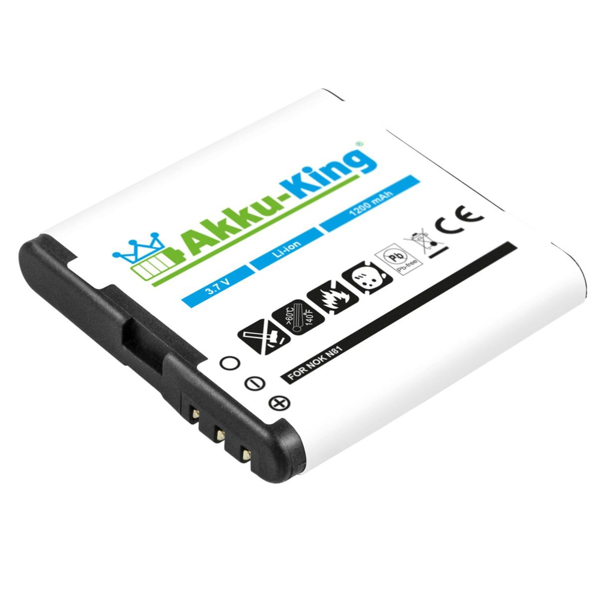 AKKU-KING Akku kompatibel 3.7 BP-6MT Li-Ion Nokia 1200mAh Handy-Akku, mit Volt