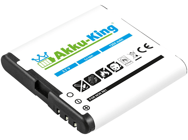 AKKU-KING Akku kompatibel 3.7 BP-6MT Li-Ion Nokia 1200mAh Handy-Akku, mit Volt