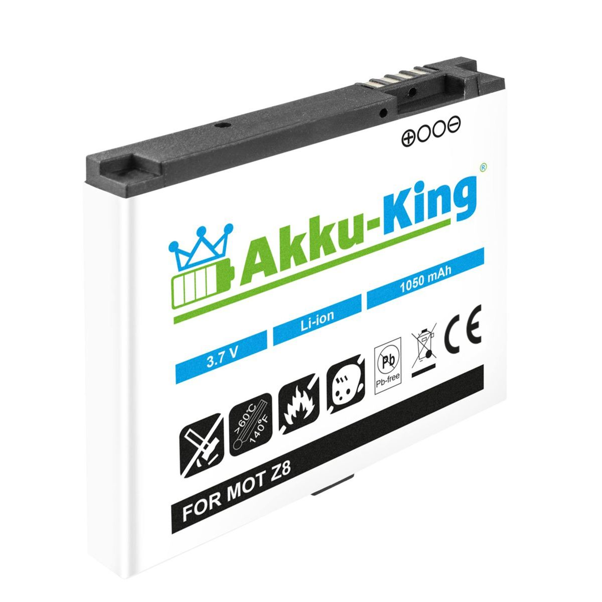 AKKU-KING Akku kompatibel mit Volt, Li-Ion Handy-Akku, Motorola BK70 3.7 1050mAh