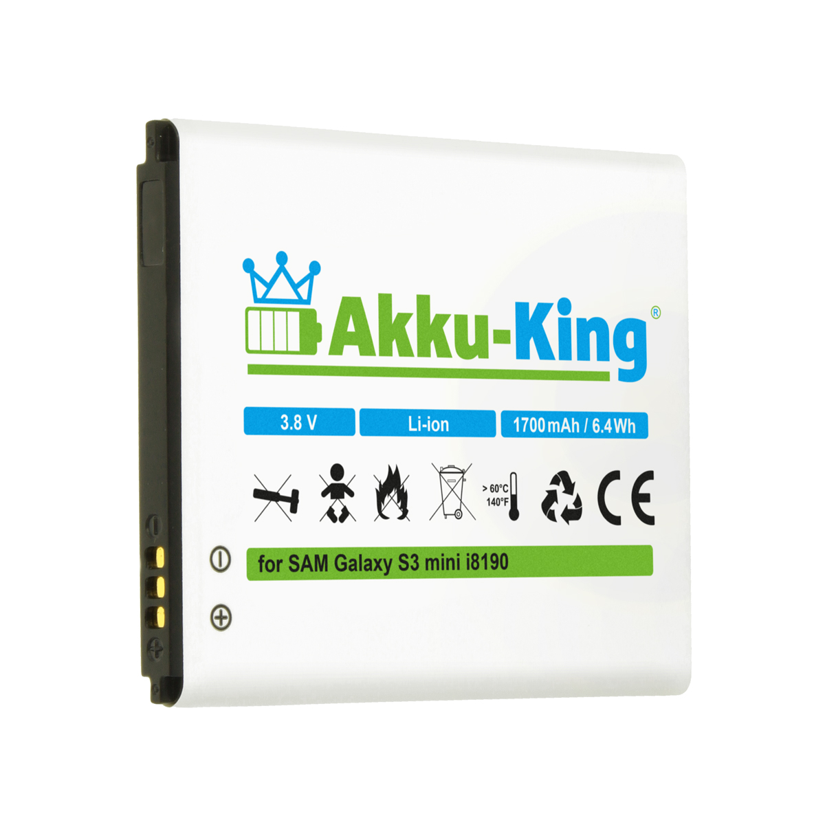 AKKU-KING Akku kompatibel mit 1700mAh Li-Ion EB-425161LU Samsung Handy-Akku, Volt, 3.8
