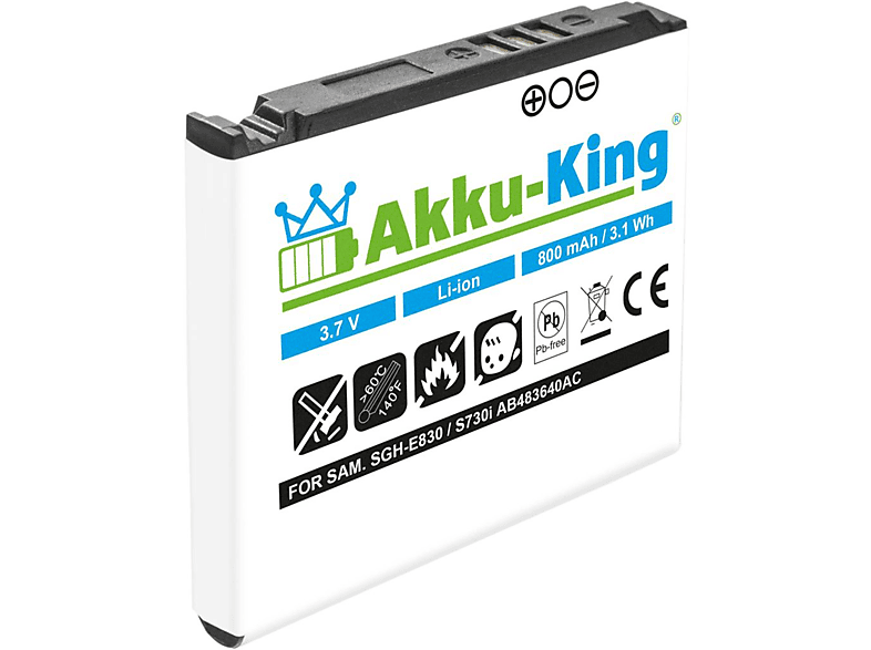 AKKU-KING Akku kompatibel mit Samsung AB483640AE Li-Ion 800mAh 3.7 Handy-Akku, Volt