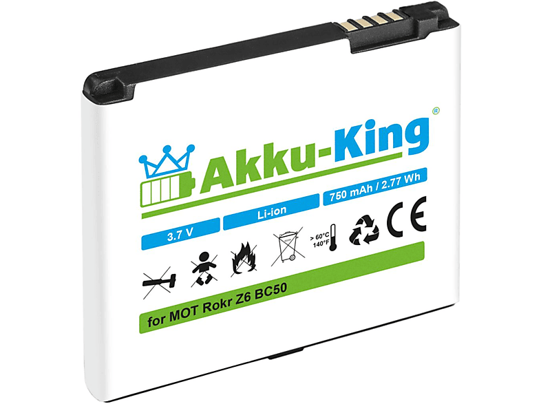 3.7 mit 750mAh CFNN7007 AKKU-KING kompatibel Volt, Akku Li-Ion Handy-Akku, Motorola