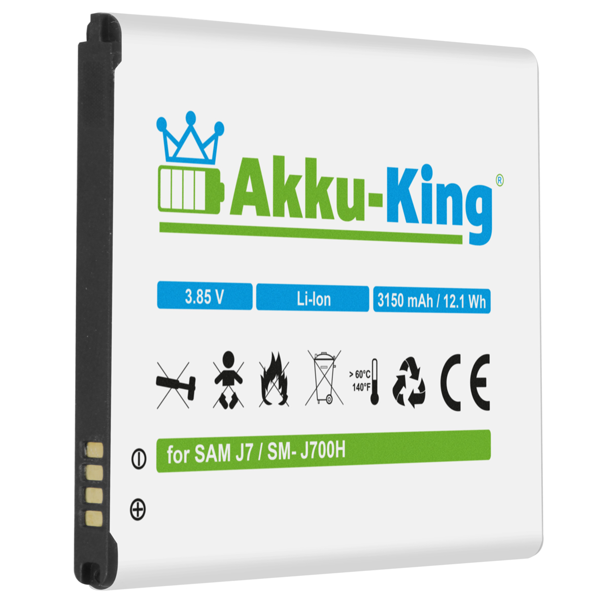 3.85 mit Volt, Handy-Akku, kompatibel Li-Ion Samsung EB-BJ700BBC AKKU-KING Akku 3150mAh