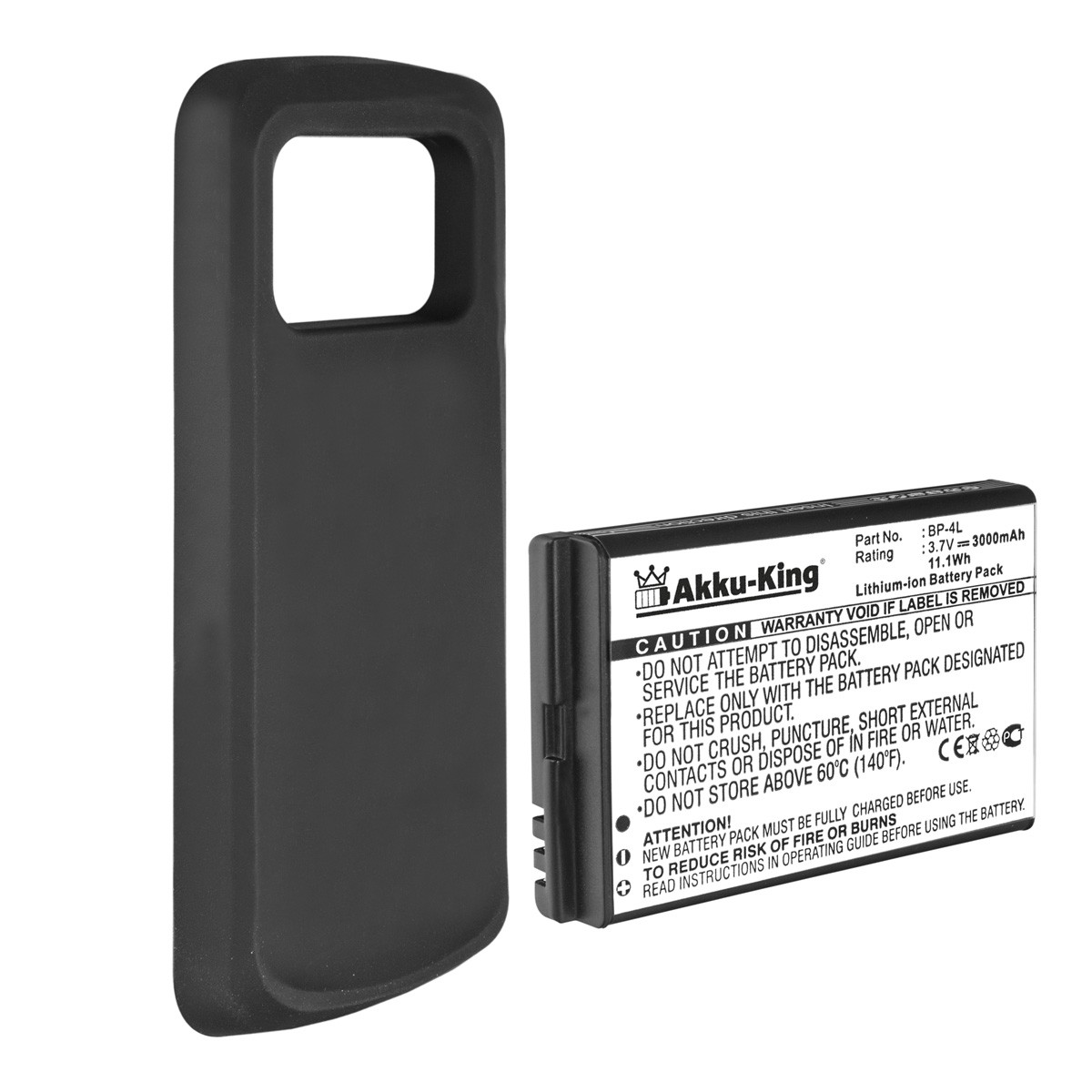 AKKU-KING Akku kompatibel mit Nokia BP-4L Handy-Akku, 3.7 Volt, Li-Ion 3000mAh