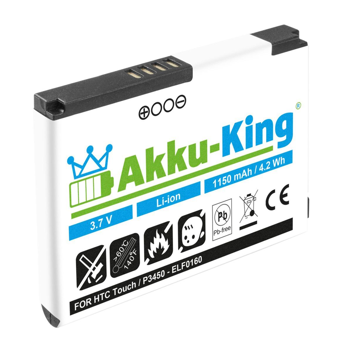 AKKU-KING Akku kompatibel HTC 1150mAh 3.7 S230 mit BA Li-Ion Volt, Handy-Akku