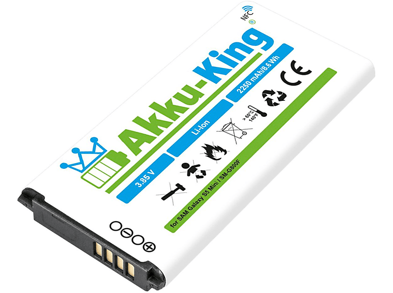 AKKU-KING Akku kompatibel mit Samsung EG-BG800BBE NFC Li-Ion Handy-Akku, 3.7 Volt, 2250mAh