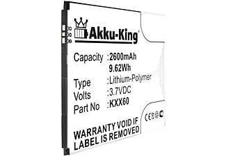 AKKU-KING Akku kompatibel mit Kazam KXX60 Li-Polymer Handy-Akku, 3.7 Volt, 2600mAh