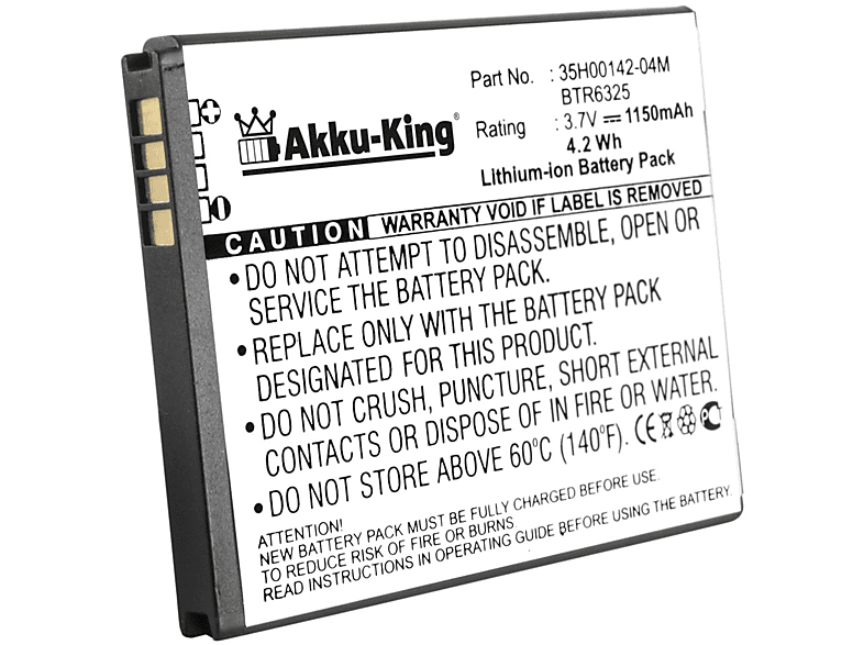 AKKU-KING Akku kompatibel mit Handy-Akku, 1150mAh Li-Ion 3.7 Volt, BD42100 HTC