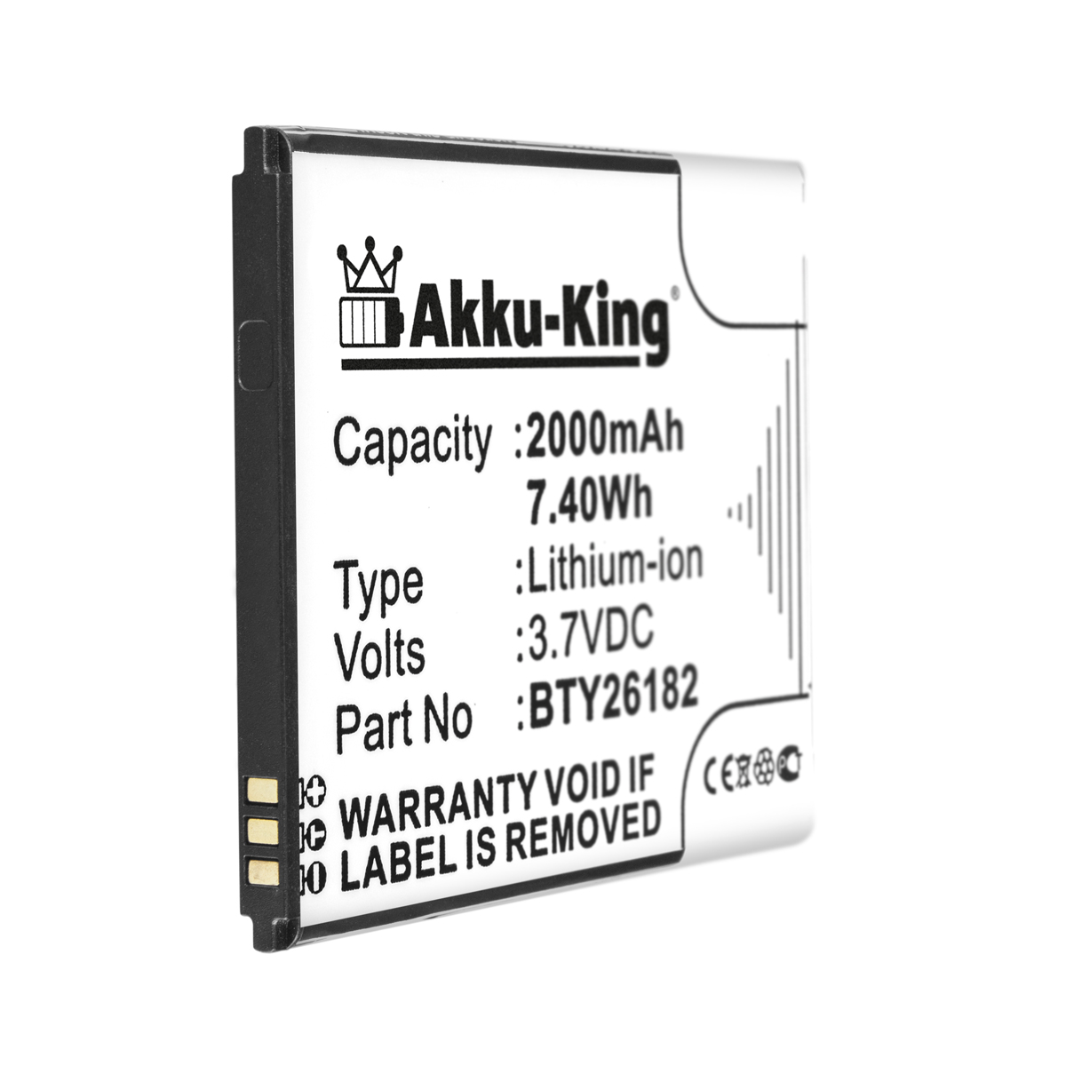 Mobistel BTY26182 2000mAh 3.7 AKKU-KING kompatibel Volt, mit Akku Handy-Akku, Li-Ion