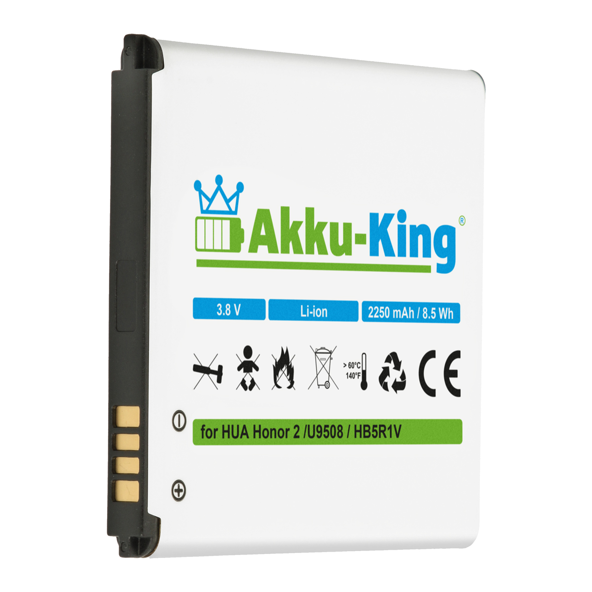 2250mAh Handy-Akku, HB5R1V Akku Li-Ion Huawei kompatibel mit Volt, 3.7 AKKU-KING