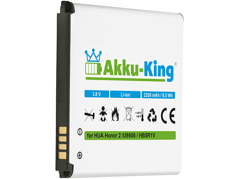 AKKU-KING Akku kompatibel mit Huawei HB5R1V Li-Ion Handy-Akku, 3.7 Volt, 2250mAh