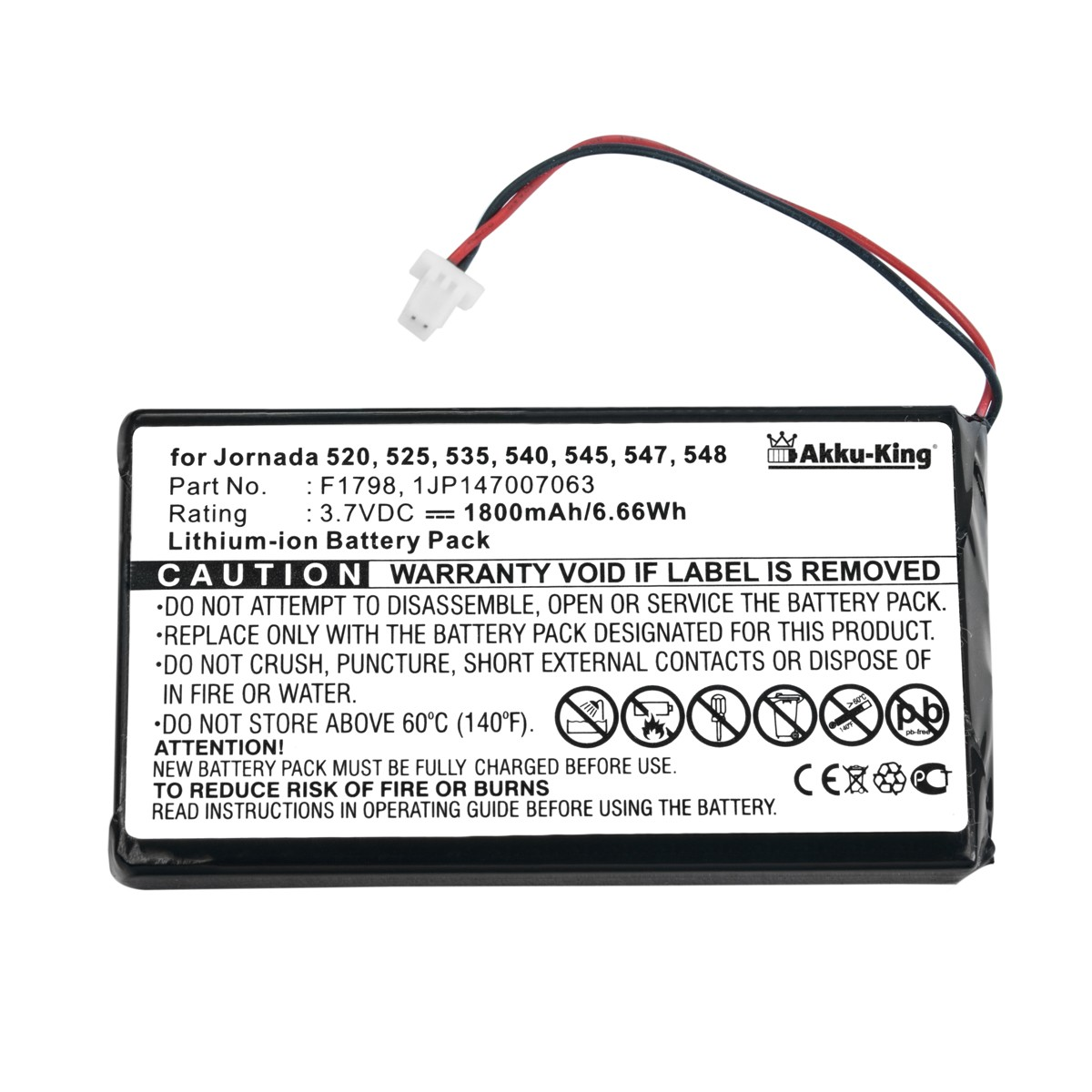 Handy-Akku, HLI-540 3.7 Akku Volt, mit 1800mAh kompatibel AKKU-KING HP Li-Ion