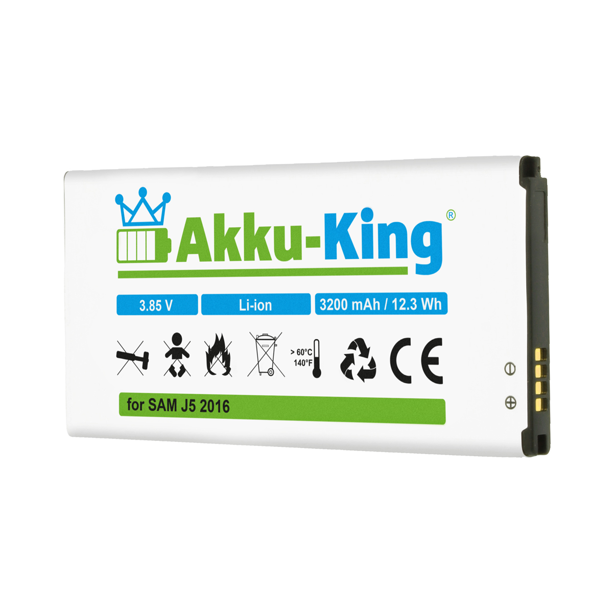AKKU-KING Akku kompatibel Volt, Handy-Akku, 3200mAh mit 3.85 Samsung EB-BJ510CBC Li-Ion