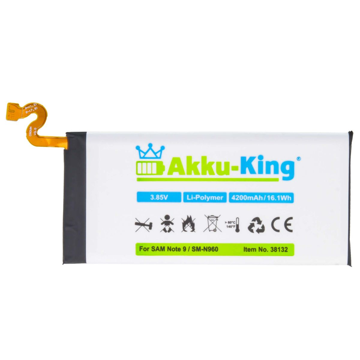 AKKU-KING Akku kompatibel mit Samsung Handy-Akku, 3.85 Volt, EB-BN965ABU Li-Polymer 4200mAh