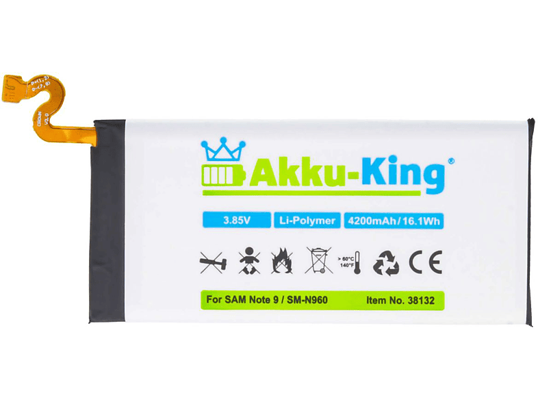 AKKU-KING Akku kompatibel mit Samsung Li-Polymer EB-BN965ABU Volt, 4200mAh Handy-Akku, 3.85