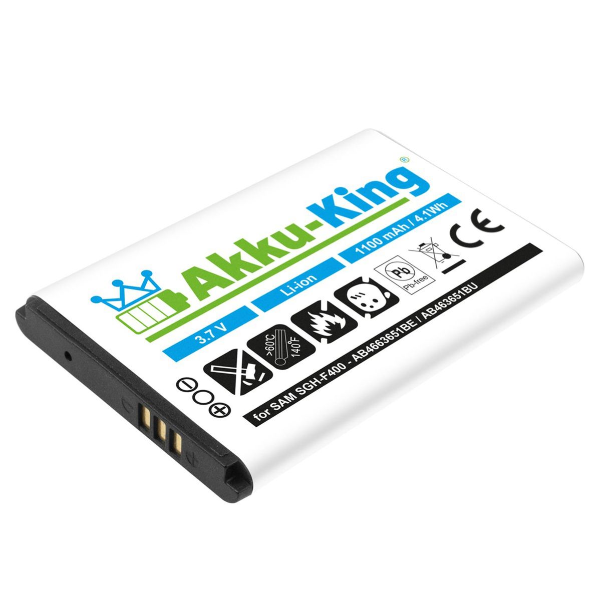 AKKU-KING Samsung Volt, 3.7 AB463651BE Li-Ion 1050mAh kompatibel Handy-Akku, mit Akku